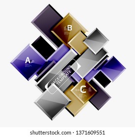 Square geometric composition, vector blocks background