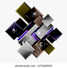 Square geometric composition, vector blocks background