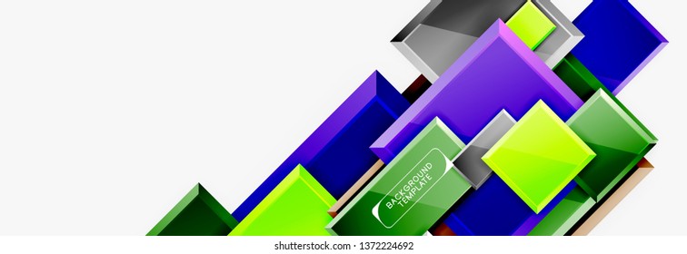 Square geometric composition, vector blocks background