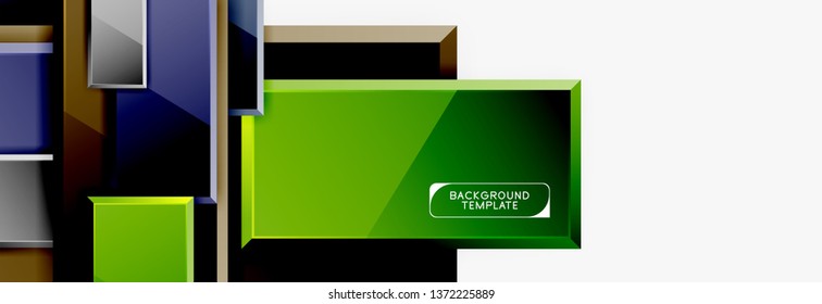 Square geometric composition, vector blocks background
