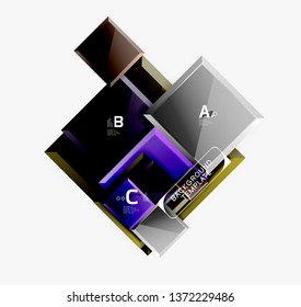 Square geometric composition, vector blocks background