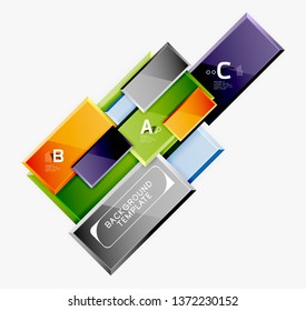 Square geometric composition, vector blocks background