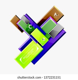 Composição geométrica quadrada, fundo de blocos vetoriais