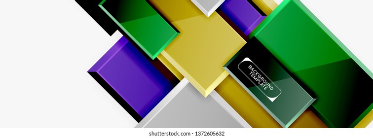 Square geometric composition, vector blocks background