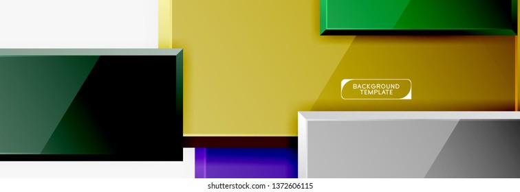 Square geometric composition, vector blocks background