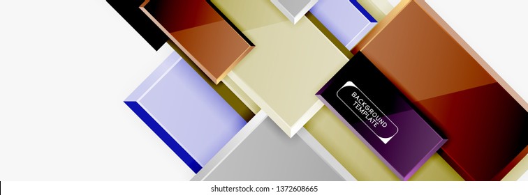 Square geometric composition, vector blocks background