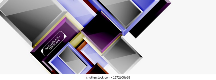 Square geometric composition, vector blocks background