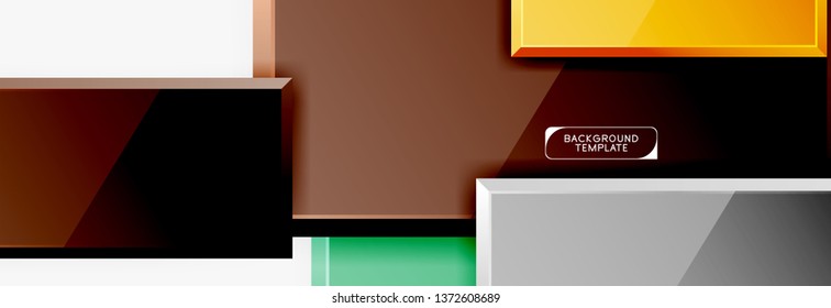 Square geometric composition, vector blocks background