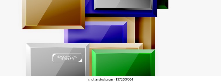 Square geometric composition, vector blocks background
