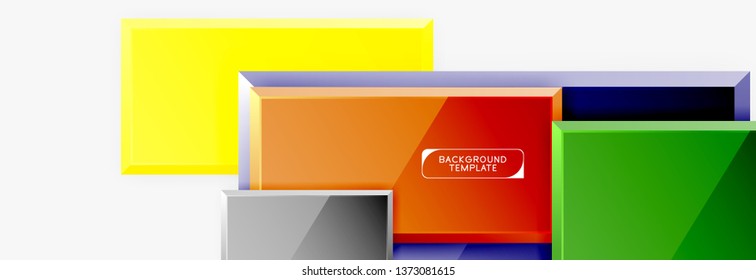 Square geometric composition, vector blocks background