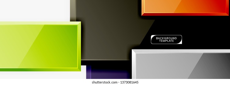 Square geometric composition, vector blocks background