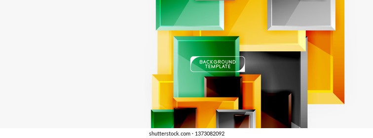 Square geometric composition, vector blocks background