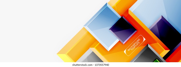 Square geometric composition, vector blocks background