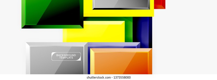 Square geometric composition, vector blocks background