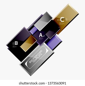 Square geometric composition, vector blocks background