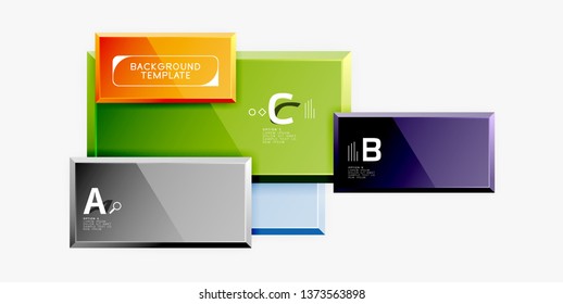 Square geometric composition, vector blocks background