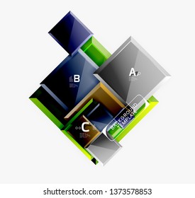 Square geometric composition, vector blocks background