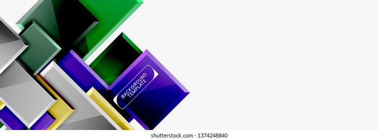 Square geometric composition, vector blocks background