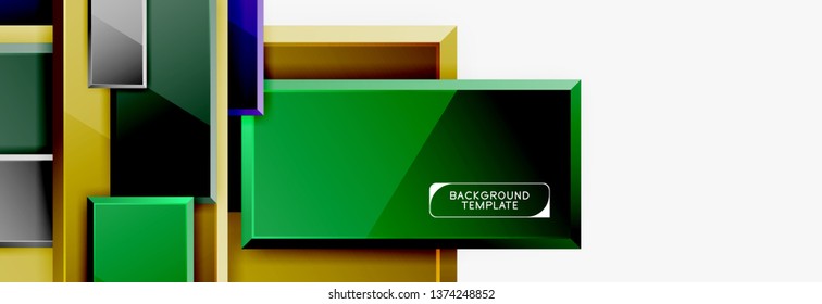 Square geometric composition, vector blocks background