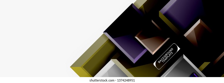Square geometric composition, vector blocks background