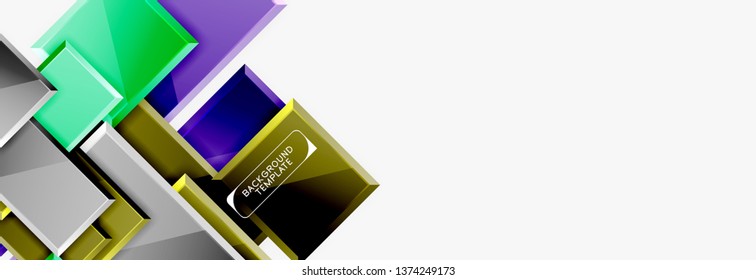 Square geometric composition, vector blocks background