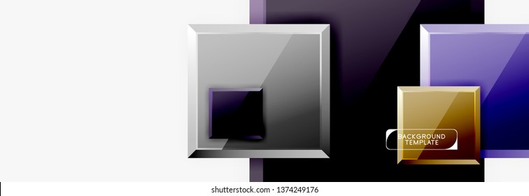 Square geometric composition, vector blocks background