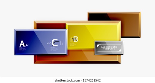 Square geometric composition, vector blocks background