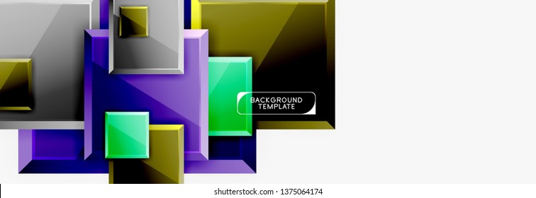 Square geometric composition, vector blocks background