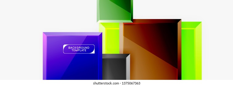 Square geometric composition, vector blocks background