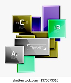 Square geometric composition, vector blocks background