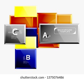 Square geometric composition, vector blocks background