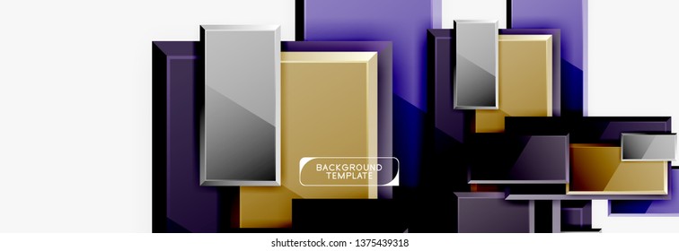 Square geometric composition, vector blocks background