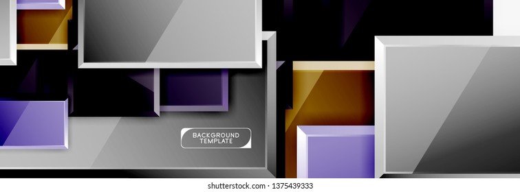 Square geometric composition, vector blocks background