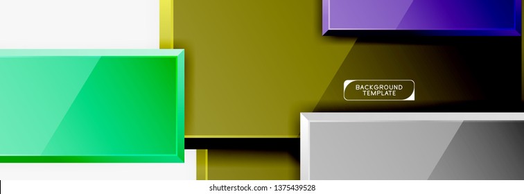 Square geometric composition, vector blocks background