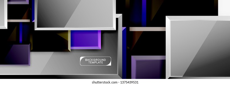 Square geometric composition, vector blocks background