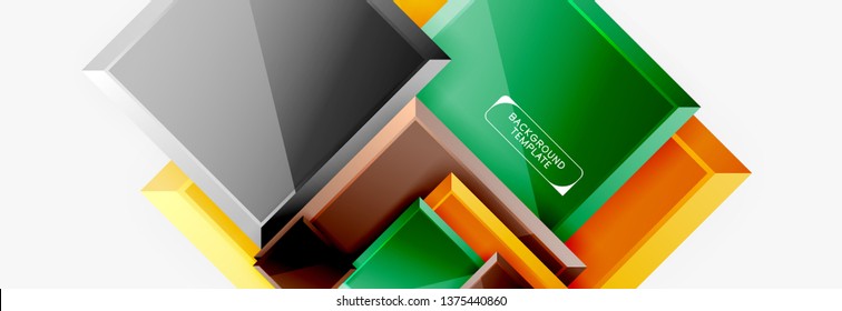Square geometric composition, vector blocks background