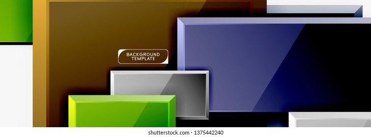 Square geometric composition, vector blocks background