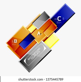 Square geometric composition, vector blocks background