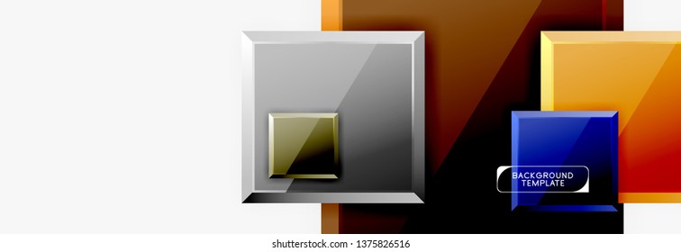 Composição geométrica quadrada, fundo de blocos vetoriais