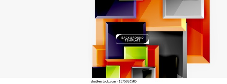 Square geometric composition, vector blocks background
