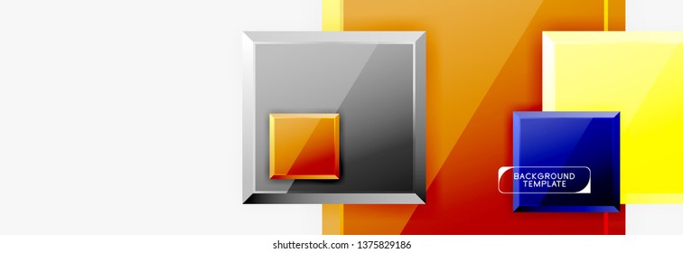 Square geometric composition, vector blocks background