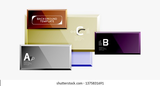 Square geometric composition, vector blocks background