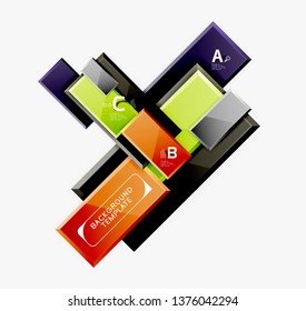 Square geometric composition, vector blocks background