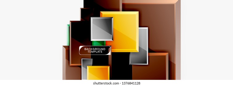 Square geometric composition, vector blocks background