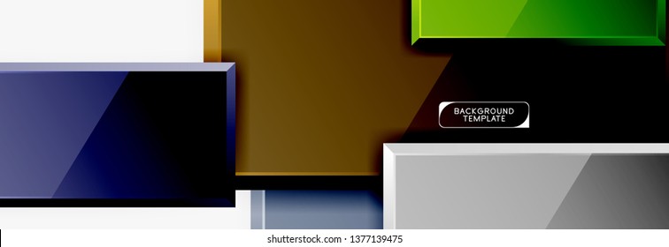 Square geometric composition, vector blocks background