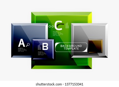 Square geometric composition, vector blocks background