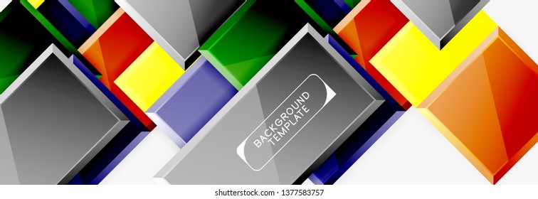 Square geometric composition, vector blocks background