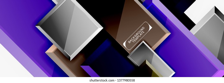 Square geometric composition, vector blocks background