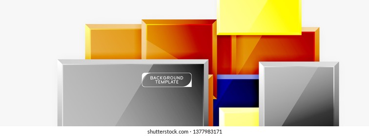 Square geometric composition, vector blocks background