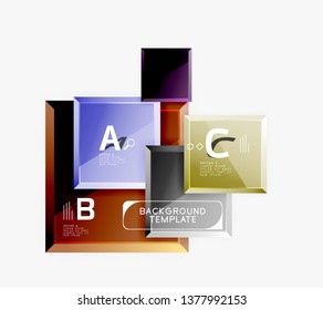 Square geometric composition, vector blocks background